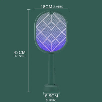 4000V Electric Suquito Swatter Εντόμων Ρακέτα Swatter Zapper Κουνουπιών Killing Purple Lamp Seduction Fly Bug Zapper Killer Trap