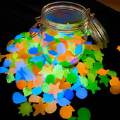 Šviečiantys žėrintys akmenukai kriauklės formos jūros žvaigždžių kriauklė, skirta tvenkinių stalo takams sodo švytėjimo tamsoje akmenukų dekoras 10/50 vnt.