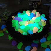 100 τεμ. λάμπουν στον σκοτεινό κήπο Βότσαλα Πέτρες Βράχοι για την αυλή και τους διαδρόμους Διακόσμηση Fairy Garden DIY Διακοσμητικές φωτεινές πέτρες