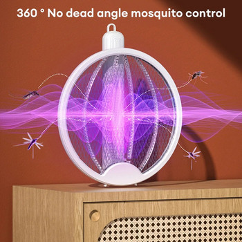 Ηλεκτρική ρακέτα κουνουπιών 4 σε 1 Αναδιπλούμενη επαναφορτιζόμενη USB λάμπα κουνουπιών Light Wave Lure κουνουπιών Ηλεκτρικό εντομοκτόνο