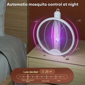 Ηλεκτρική ρακέτα κουνουπιών 4 σε 1 Αναδιπλούμενη επαναφορτιζόμενη USB λάμπα κουνουπιών Light Wave Lure κουνουπιών Ηλεκτρικό εντομοκτόνο