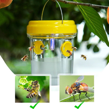 Слънчев външен висящ капан за оси LED светлина Овощна градина Bee Catcher Насекоми Drosophila Trap Соларен Fly Catcher Инструменти за борба с насекомите