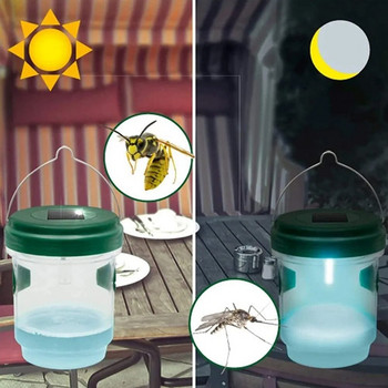 Ηλιακός υπαίθριος κρεμαστός παγίδα σφηκών LED Φως Περιβόλι Bee Catcher Insect Drosophila Trap Solar Fly Catcher Εργαλεία ελέγχου εντόμων