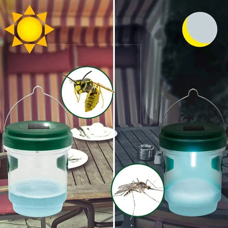 Solarna vanjska viseća zamka za ose LED svjetiljka za voćnjak, hvatač pčela, zamka za drozofile, solarni hvatač za muhe Alati za kontrolu insekata
