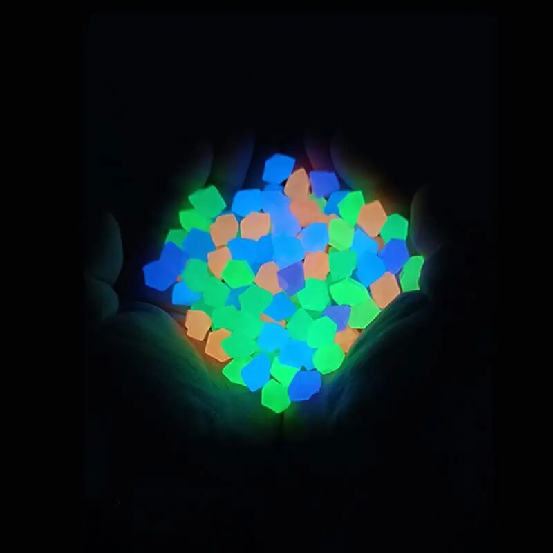 50/100 vnt Šviečiantis smėlis, šviečiantis tamsiame akmenyje, pasidaryk pats, sodo kiemas lauko takas, vejos apdaila, žuvų bako akvariumo namų dekoras