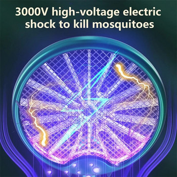 Ηλεκτρική ρακέτα Fly Swatter 2 σε 1 Επαναφορτιζόμενη ρακέτα Bug Zapper Φορητή πτυσσόμενη παγίδα κουνουπιών για αίθριο υπνοδωματίου σπιτιού