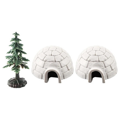 Set de figurine de pom de Crăciun Polar Igloo Set de joacă miniaturale realiste din Arctic