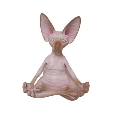 Figurină capricioasă de pisică Buddha neagră, meditație, Yoga, de colecție, decor de pisica fericită, sculpturi de artă, statui de grădină în aer liber, figurine