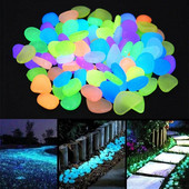 100 de bucăți strălucire în întuneric Pietre de grădină Pietre Pietre Pietre pentru curte și trotuare Decor Zâne Grădină DIY Pietre luminoase decorative