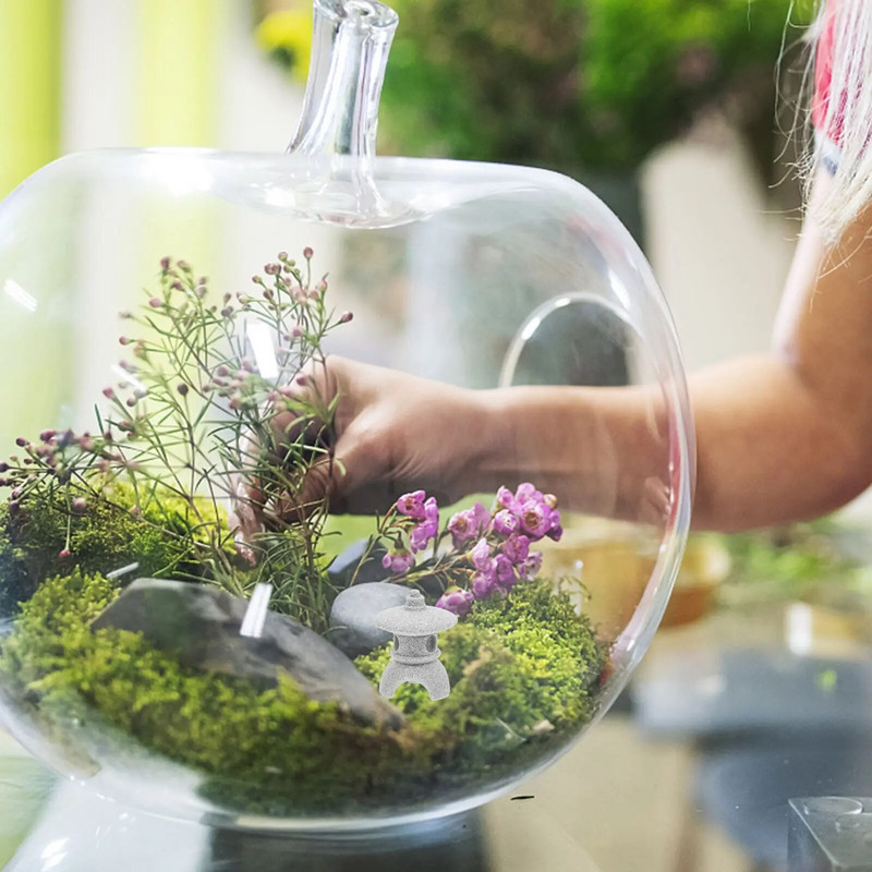 5 db Szimulációs Táj pavilon Fadeless Pagoda Dísz Japán Dekor Otthon Mini Kert Modell Miniatűr szobordíszek