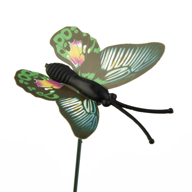 50 vnt. drugelių kuoliukai sodo kiemo spalvingi drugeliai lauko kiemo augalams gėlių vazonų drugelių kuoliukų sodo dekoravimui