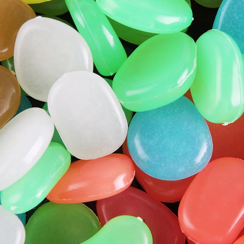 20 vnt sodo šviečiantis akmuo žvirgždas švyti tamsus sodo akmenys uolos takams sodo takas žuvies rezervuaro dekoras 10 spalvų