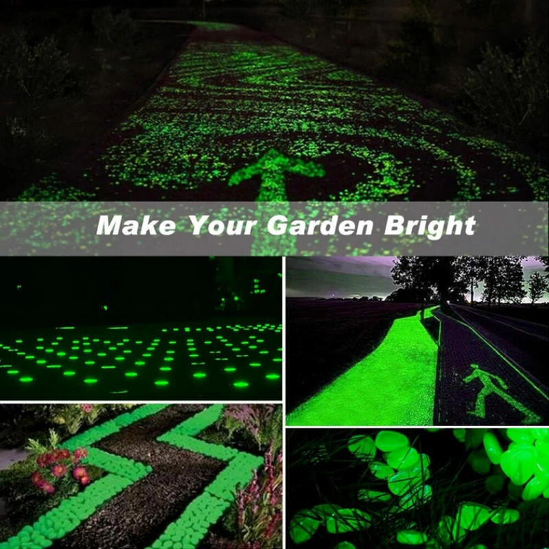 Sodo švytėjimas tamsoje Šviečiantys akmenukai takams Augalai Akvariumo dekoras Švytintys akmenys Akvariumo sodo puošmena #PT20001