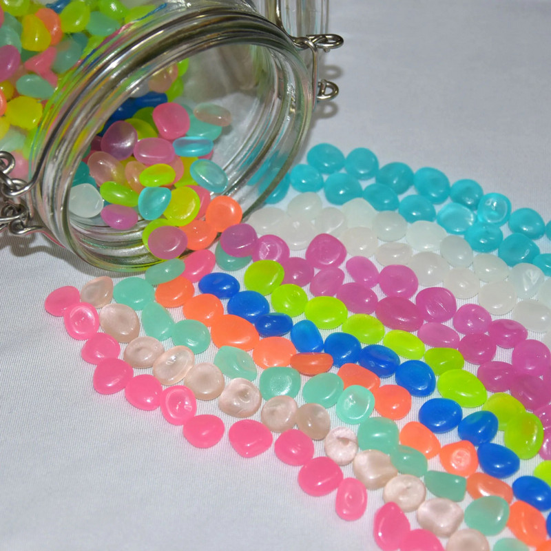 200 KOM. Svjetleće kaldrme Dekoracija akvarija Fluorescentni supstrat za akvarij Festivalski ukras Ukras za vrt