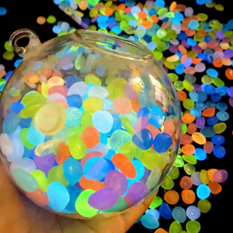 200 KOM. Svjetleće kaldrme Dekoracija akvarija Fluorescentni supstrat za akvarij Festivalski ukras Ukras za vrt