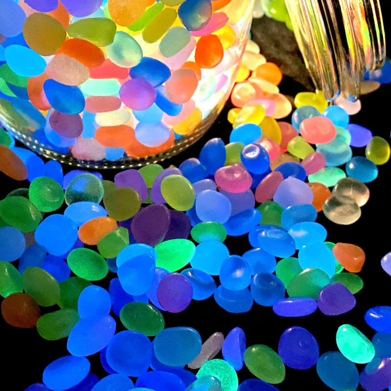 200 KOM. Svjetleće kaldrme Dekoracija akvarija Fluorescentni supstrat za akvarij Festivalski ukras Ukras za vrt