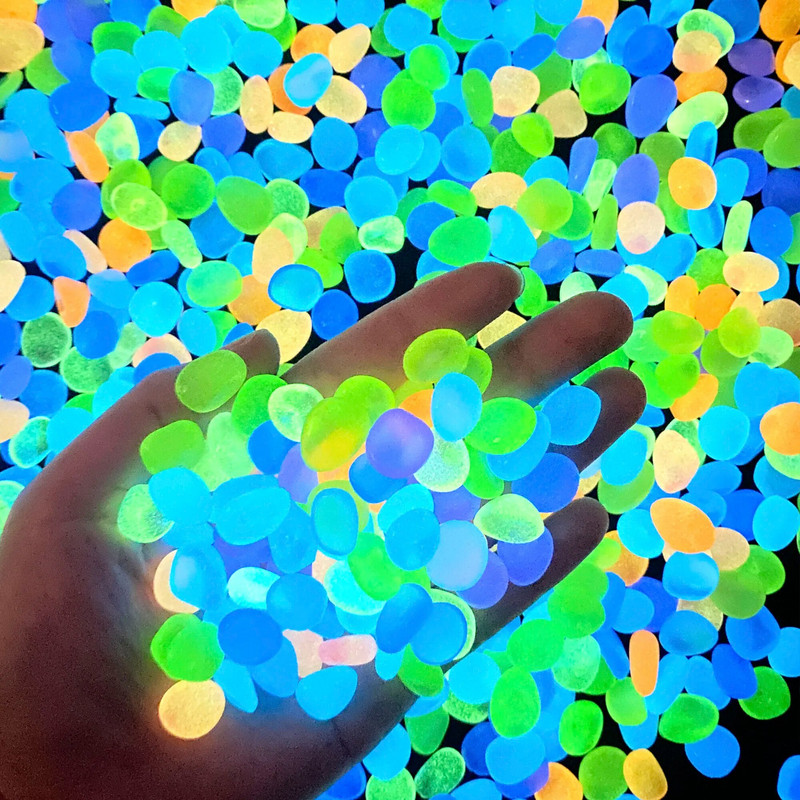 200 KOM. Svjetleće kaldrme Dekoracija akvarija Fluorescentni supstrat za akvarij Festivalski ukras Ukras za vrt