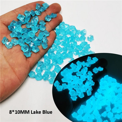 8 * 10 MM 300 buc Pietricele de decorare pentru grădină Piatra luminoasă care strălucește în întuneric Pietricele decorative în aer liber pentru acvariu pentru acvariu