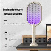 Lampă electrică 2 în 1 pentru uciderea țânțarilor, rachetă de insecte, reîncărcabilă prin USB, lumină cu LED, capcană pentru țânțari, capcană pentru țânțari