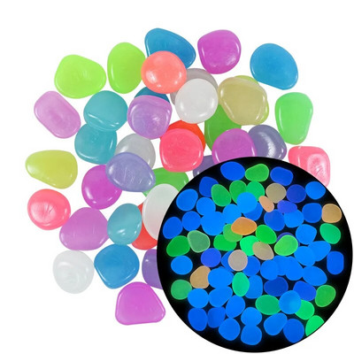 25/50 de bucăți de piatră luminoasă de grădină care strălucește în întuneric pietricele pentru acvariu pentru acvariu de pește în aer liber decor de piatră pentru grădină.