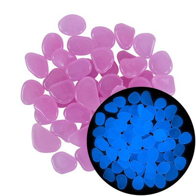 25/50 de bucăți de piatră luminoasă de grădină care strălucește în întuneric pietricele pentru acvariu pentru acvariu de pește în aer liber decor de piatră pentru grădină.