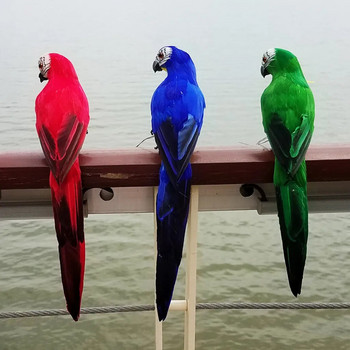 Цветни папагали, изкуствени птици за декорация на градина, изкуство на открито, фалшиви птици, пяна, пера, сватбен орнамент, декор за домашни занаяти