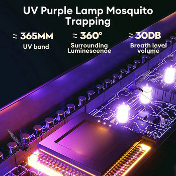 Сгъваема лампа Mosquito Killer UV Light Fly Swatter USB Charging Bug Zapper Mosquito Killer Trap Електрическа ракета Zapper 3000V