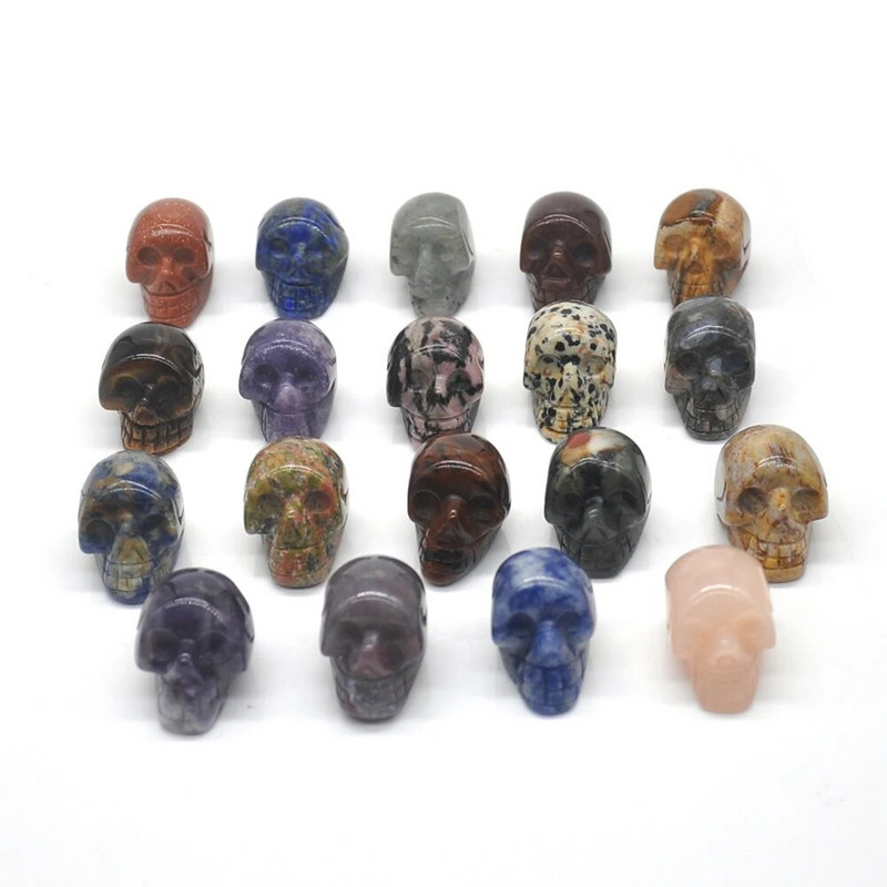 1vnt kaukolės statula Natūralus krištolinis gydomasis kvarcas jaspio nefrito vaiduoklis rankomis raižytas Helovino namų papuošimas brangakmenių dovana