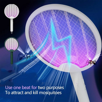 Mosquito Swatter Удобна сигурност с дупка за окачване Ракета против насекоми за домашна употреба Електрическа ловка за комари