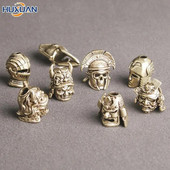 1 buc din alamă cască samurai vintage cuțit margele țesute șnur pandantive în aer liber EDC umbrelă funie alamă bricolaj accesorii