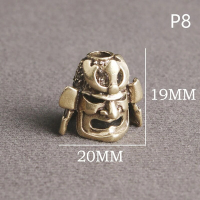 1 buc din alamă cască samurai vintage cuțit margele țesute șnur pandantive în aer liber EDC umbrelă funie alamă bricolaj accesorii