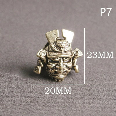 1 buc din alamă cască samurai vintage cuțit margele țesute șnur pandantive în aer liber EDC umbrelă funie alamă bricolaj accesorii