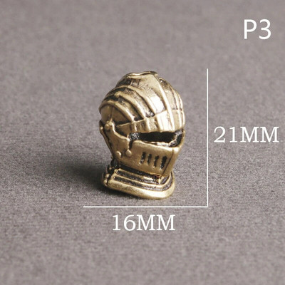 1 buc din alamă cască samurai vintage cuțit margele țesute șnur pandantive în aer liber EDC umbrelă funie alamă bricolaj accesorii
