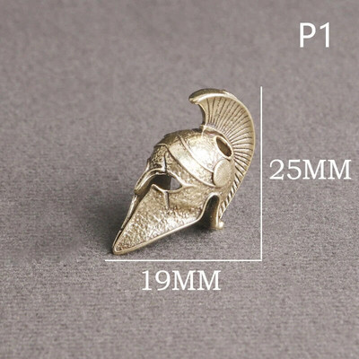 1 buc din alamă cască samurai vintage cuțit margele țesute șnur pandantive în aer liber EDC umbrelă funie alamă bricolaj accesorii
