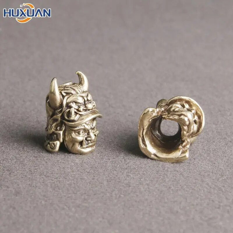 1 vnt žalvario vintažinio samurajų šalmo peilio karoliukai austi virvelių pakabučiai lauko EDC skėčio virvė žalvario „pasidaryk pats“ priedai