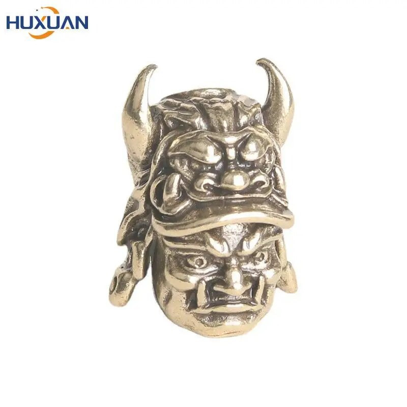 1 vnt žalvario vintažinio samurajų šalmo peilio karoliukai austi virvelių pakabučiai lauko EDC skėčio virvė žalvario „pasidaryk pats“ priedai