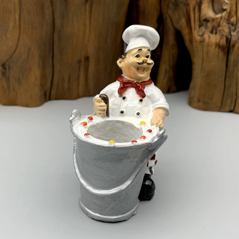 Mini figūrėlės Virėjas Vaisių šakučių saugykla „Pasidaryk pats“ rašomasis stalas Skulptūra Dekoracija Straipsniai Rankdarbiai Dovanos