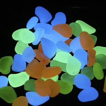 50 ΤΕΜ/Παρτίδα Glow In Dark Luminous Pebbles Stones Μίνι Διακοσμήσεις Κηπουρικής και Διακοσμητικά Πέτρες για Δεξαμενή Ψαριών Νερό Διακόσμηση γάμου