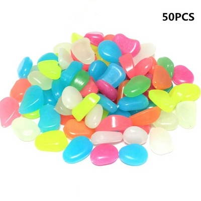 50PCS/Lot Svjetleći kamenčići koji svijetle u tami Mini vrtni ukrasi i ukrasi Kamenje za akvarijum Dekoracija vjenčanja u vodi