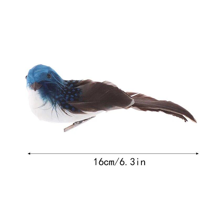 Dirbtinės plunksnos paukščių sodas gėlių dekoravimas paukščių putplasčio plunksnų gaminiai netikros žvirblio miniatiūrinės figūrėlės Ornamento dekoras