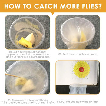 Παράθυρο Μυγοπαγίδες Εντομοπαγίδες Flycatcher Δυνατό Αυτοκόλλητα Μύγας Δολοφόνος Μύγες Παγίδα για Αφίδες Μύκητας για Σπίτι στον Κήπο Υπαίθριο