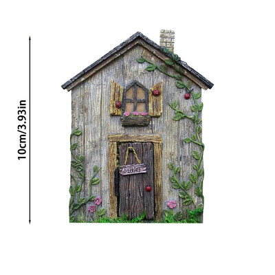 Pastoral din lemn drăguț mini uși casei ornamente de grădină zâne copac pitic ușă fereastră statuie basme decorare creativă