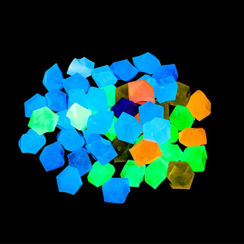 100PCS/paket Mini svjetleći kamen u obliku dijamanta Fish Tank Akvarij Vrtlarstvo Pejzaž Smola Svjetleći kamen