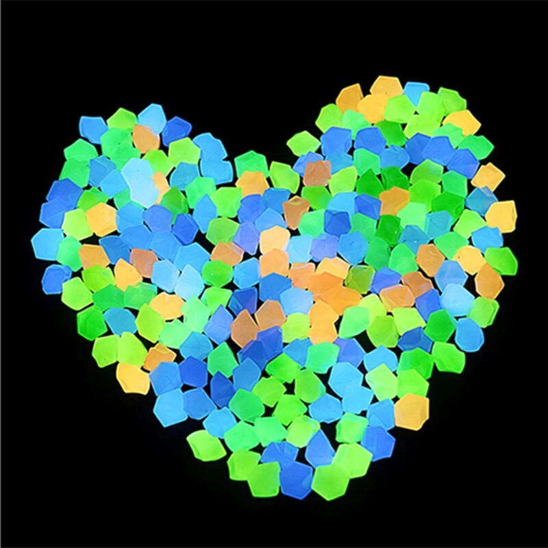 100PCS/paket Mini svjetleći kamen u obliku dijamanta Fish Tank Akvarij Vrtlarstvo Pejzaž Smola Svjetleći kamen