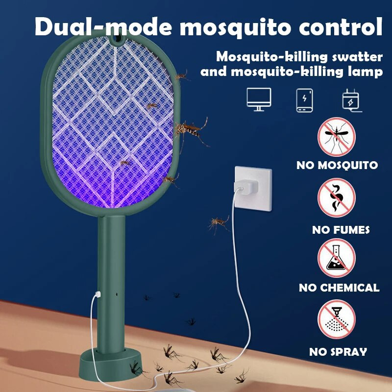 Karštas išpardavimas 3000 V elektrinis uodų žudikas su mėlyna šviesa USB įkraunamas vabzdžių gaudyklė, vasarinis musių naikintuvas, gaudyklė