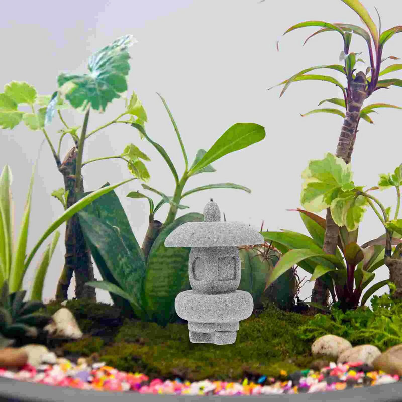 Japoniško bokšto šviesos dekoras Mini pagoda modelis Miniatiūrinė scena Smėlio stalo paviljonas Sodo papuošalai Maži žibintai