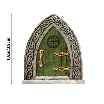 Pastoral din lemn Zâne pitic copac ușă fereastră statuie basme decorare creativă drăguț mini uși casei ornamente de grădină