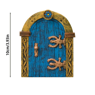 Pastoral din lemn Zâne pitic copac ușă fereastră statuie basme decorare creativă drăguț mini uși casei ornamente de grădină