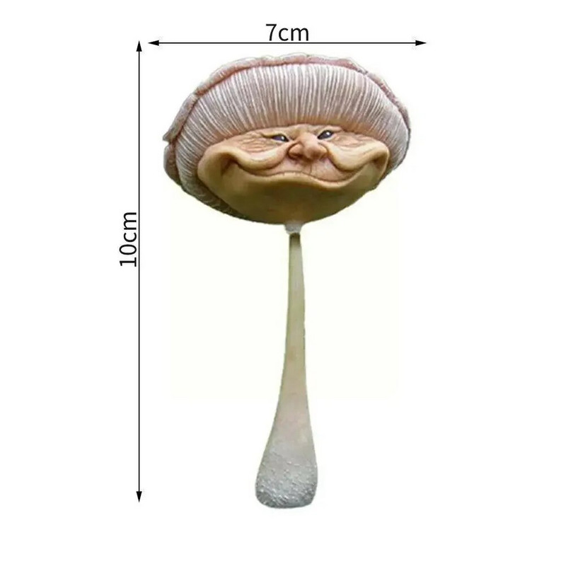 Lauko dervos dekoravimas Ornamentas Grybas Močiutė Keistas žmogaus veidas Veja Sodininkystė Figūros Skulptūra Dekoravimas