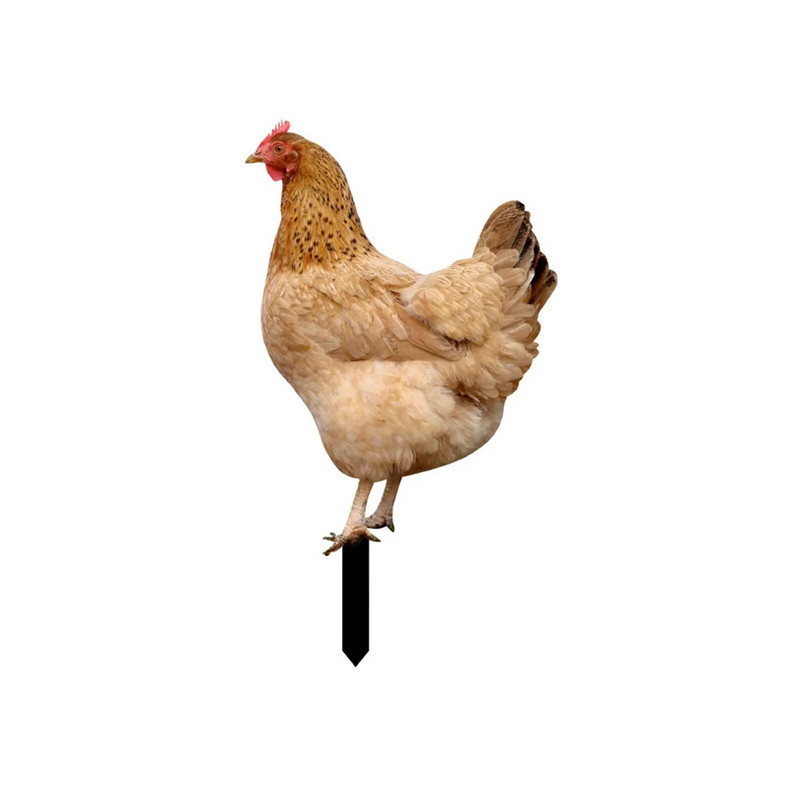 Simulare Statuie Animală Acrilic Păsări Găină Fermă Sculptură Grădină Statui Curte Inserare țăruși de pui Decorare în aer liber